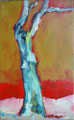 Baum 12, Portrait eies Baumstammes, mit Ölfarben gemalt